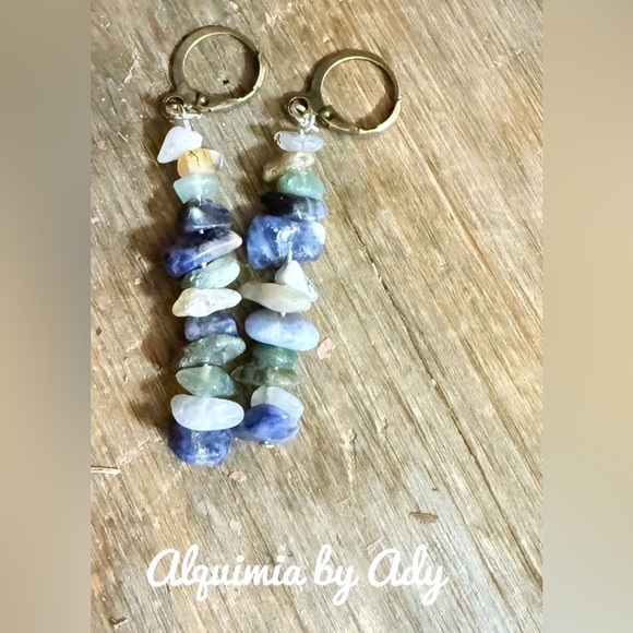 GEMSTONES BOHO  WESTERN EARRINGS - Picture 1 of 1